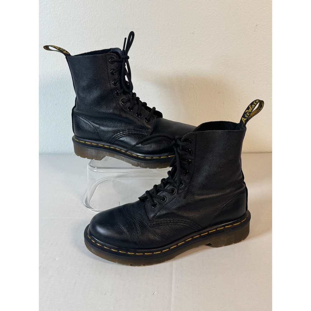 Dr Martens Womens Pascal Black Leather Lace Up‎ Boots Streetwear Grunge
